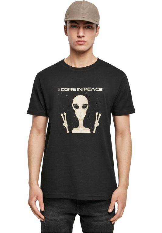 Mister Tee, T-Shirt, I come in Peace Tee, schwarz