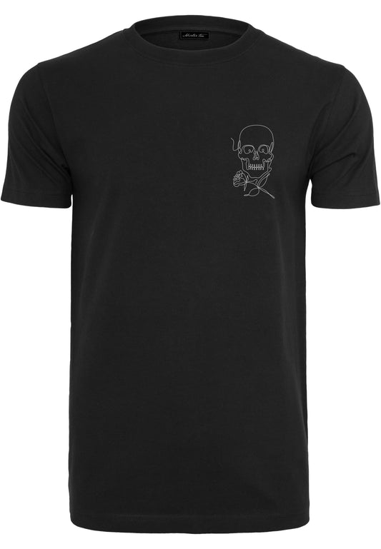 Mister Tee, T-Shirt, Skull One Line Tee, schwarz